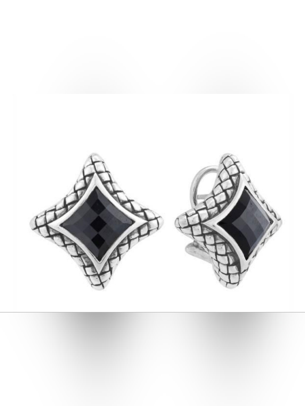 Scott Kay SS and Black Onyx Earrings